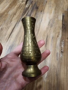 Small Etched Brass Vase